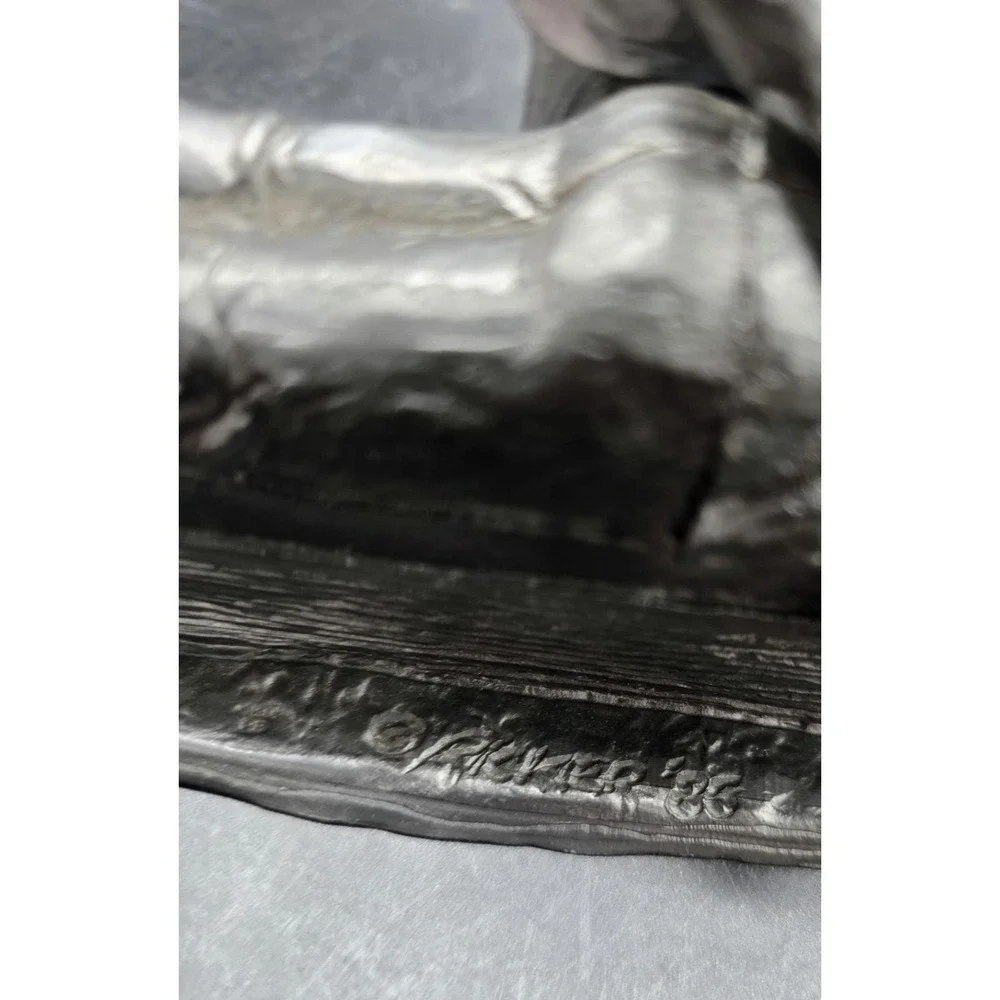 Vintage Female‎ Chiropractor Michael Ricker Pewter Sculpture Signed 1986 5.5